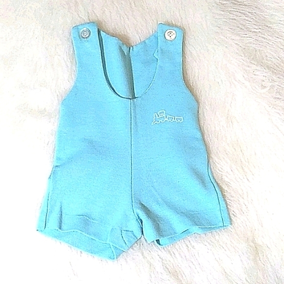 Baby Boy Blue Overall Shorts - Picture 1 of 5